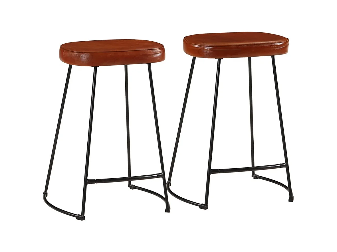Set di 2 sgabelli da bar marrone scuro 41x29x62 cm