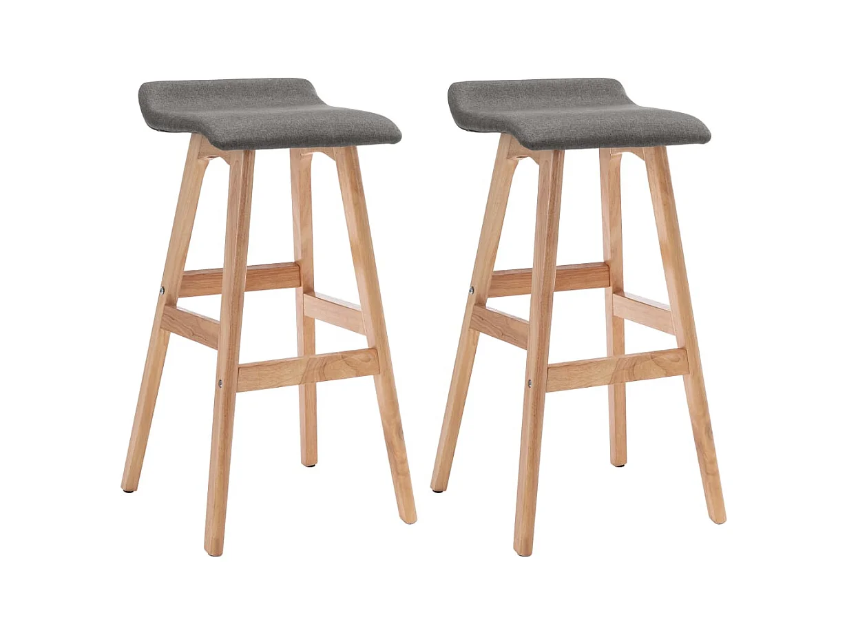 Tabourets de bar lot de 2 gris foncé tissu