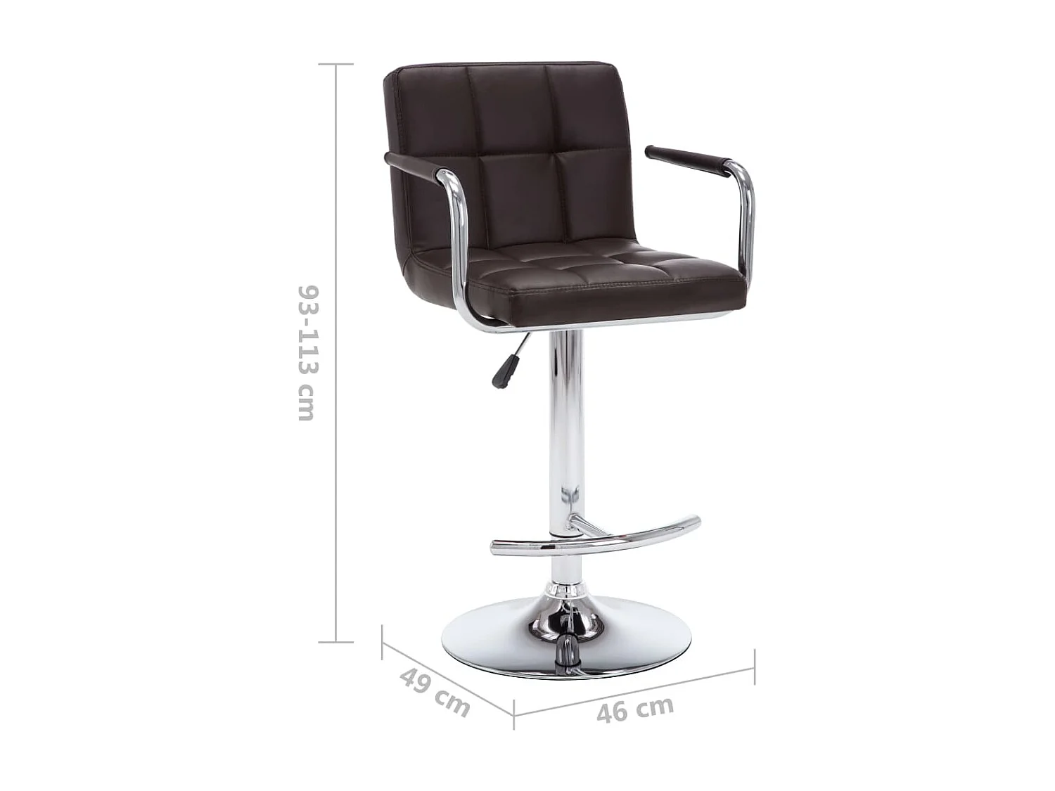 Tabourets de bar lot de 2 marron similicuir