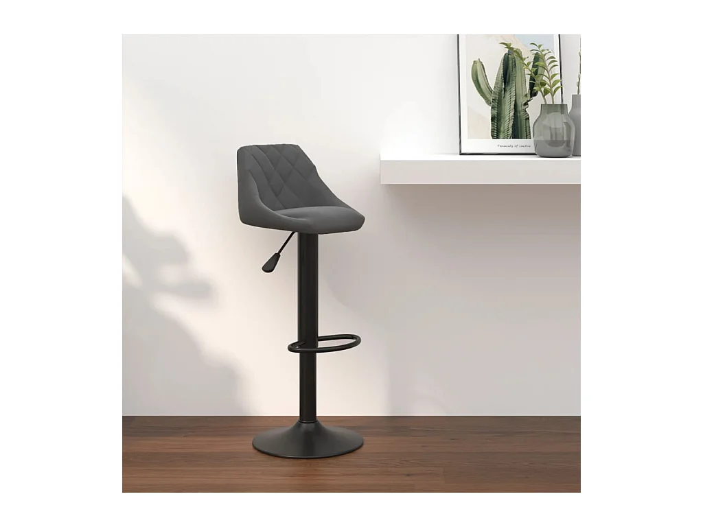 Tabouret de bar Gris foncé Velours