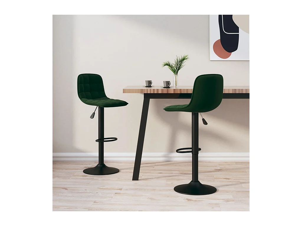 Barkrukken set van 2 donkergroen fluweel