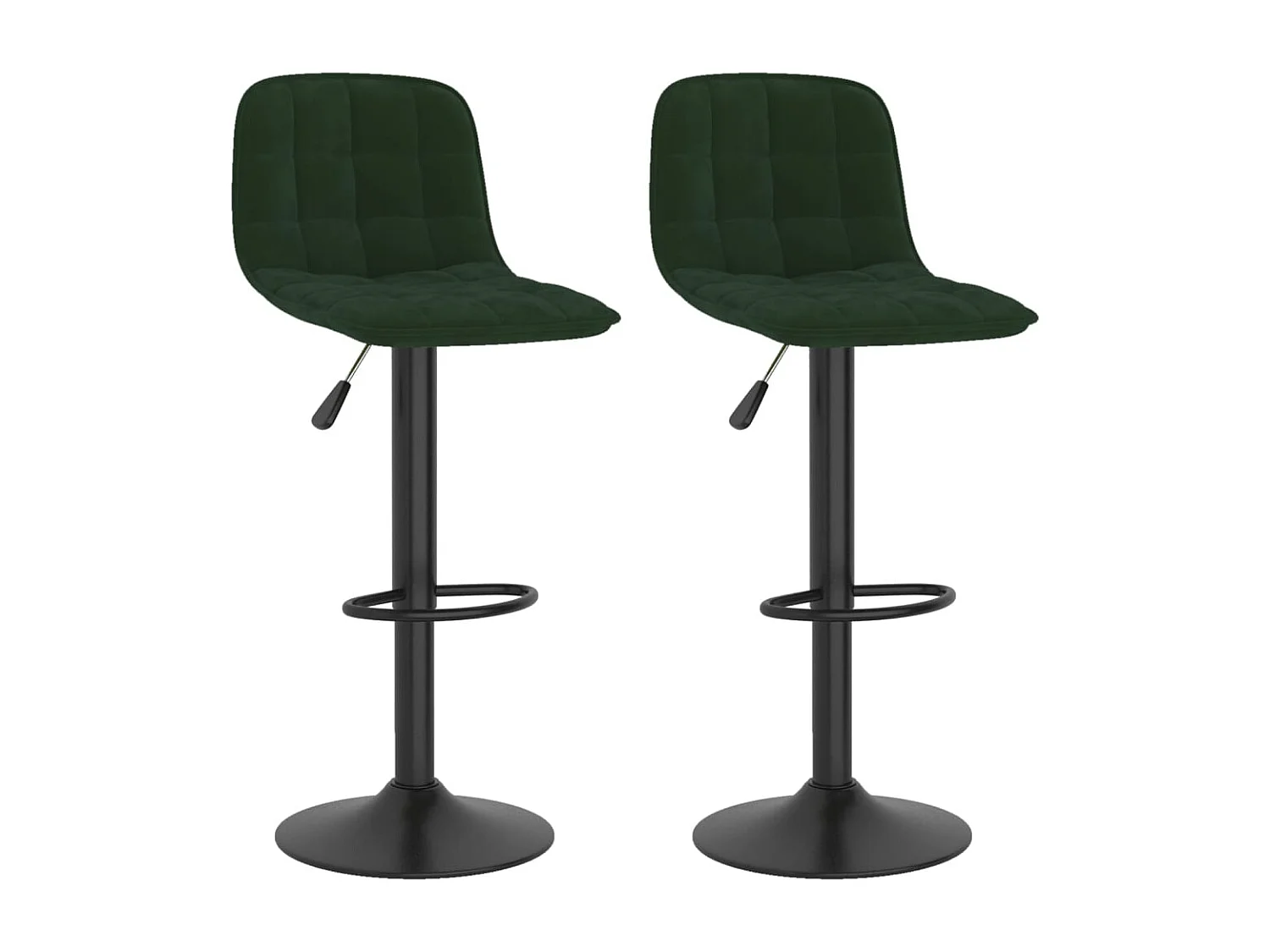 Tabourets de bar lot de 2 vert foncé velours