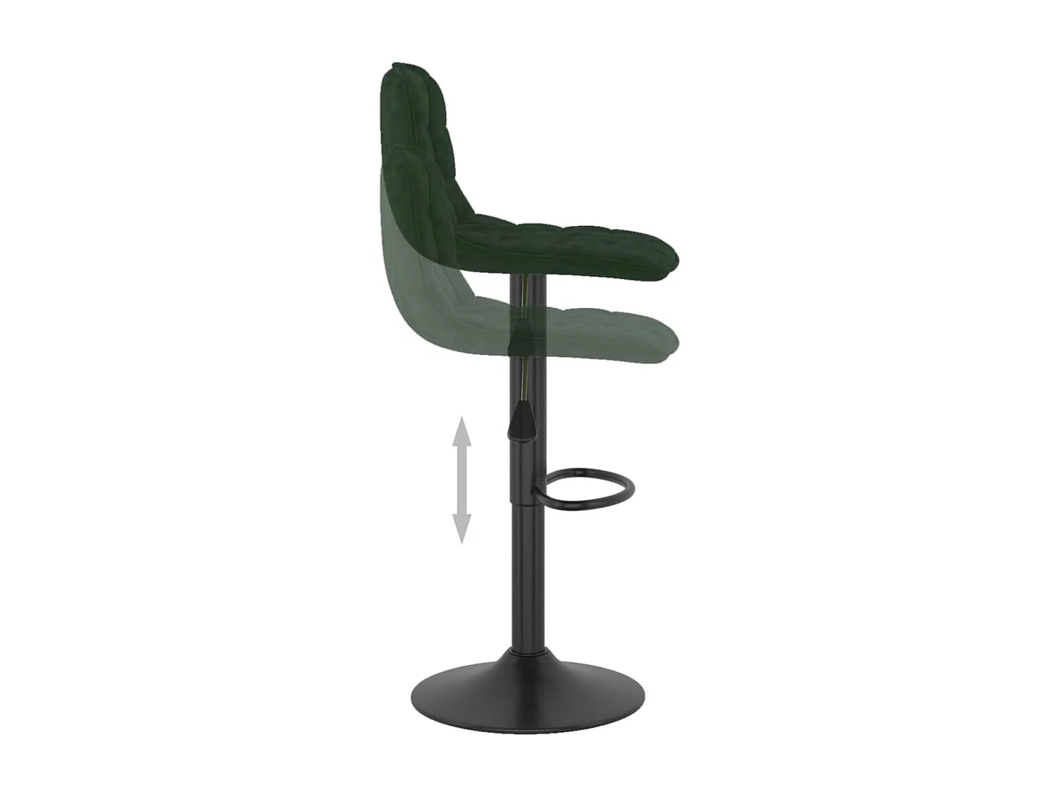 Tabourets de bar lot de 2 vert foncé velours