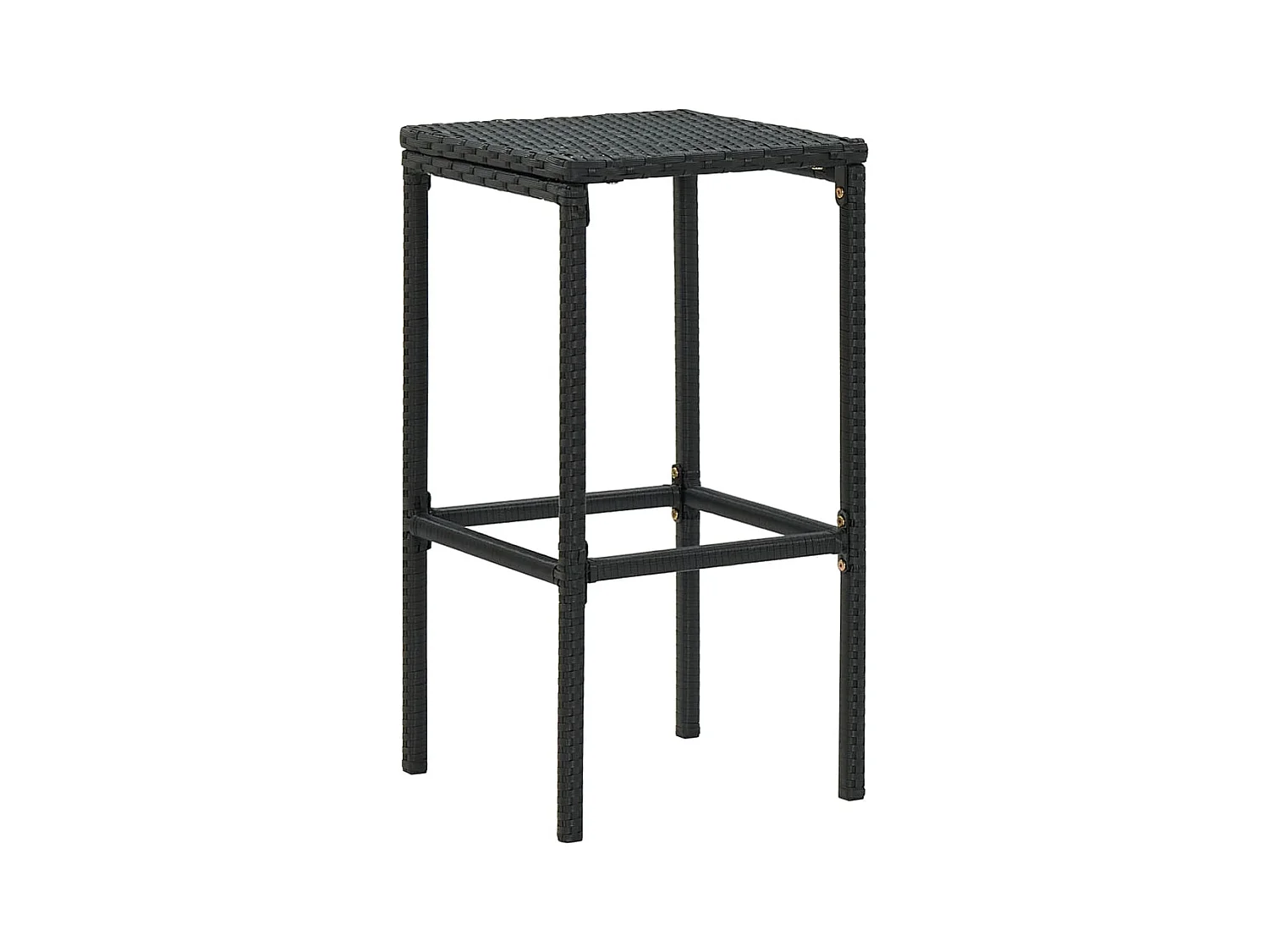 Sgabelli da bar con cuscini set di 4 in resina di vimini nero