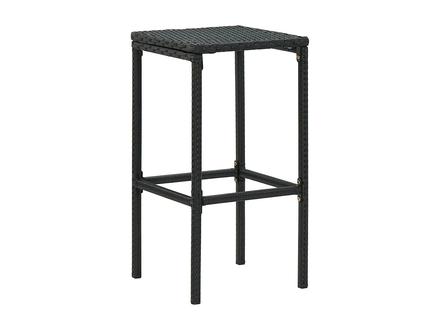 Tabourets de bar avec coussins lot de 4 noir résine tressée