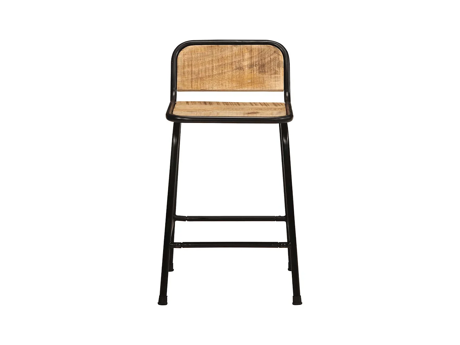 Set di 2 sgabelli da bar in legno massello di mango grezzo