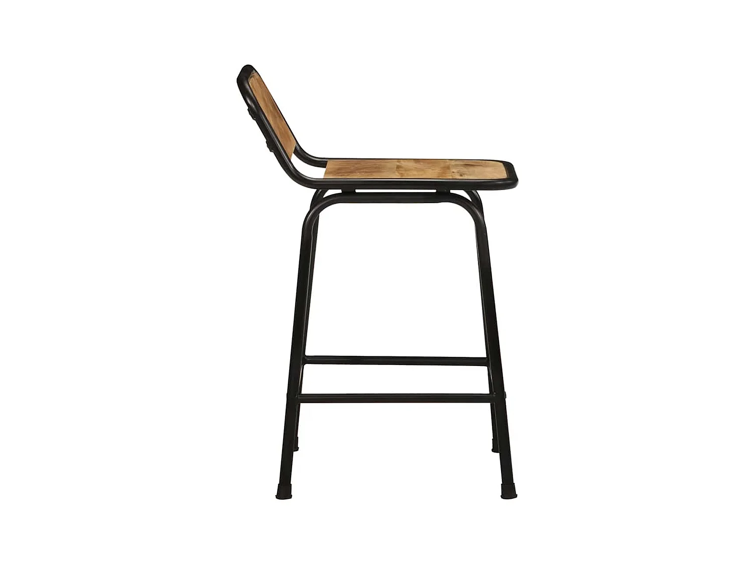 Set di 2 sgabelli da bar in legno massello di mango grezzo