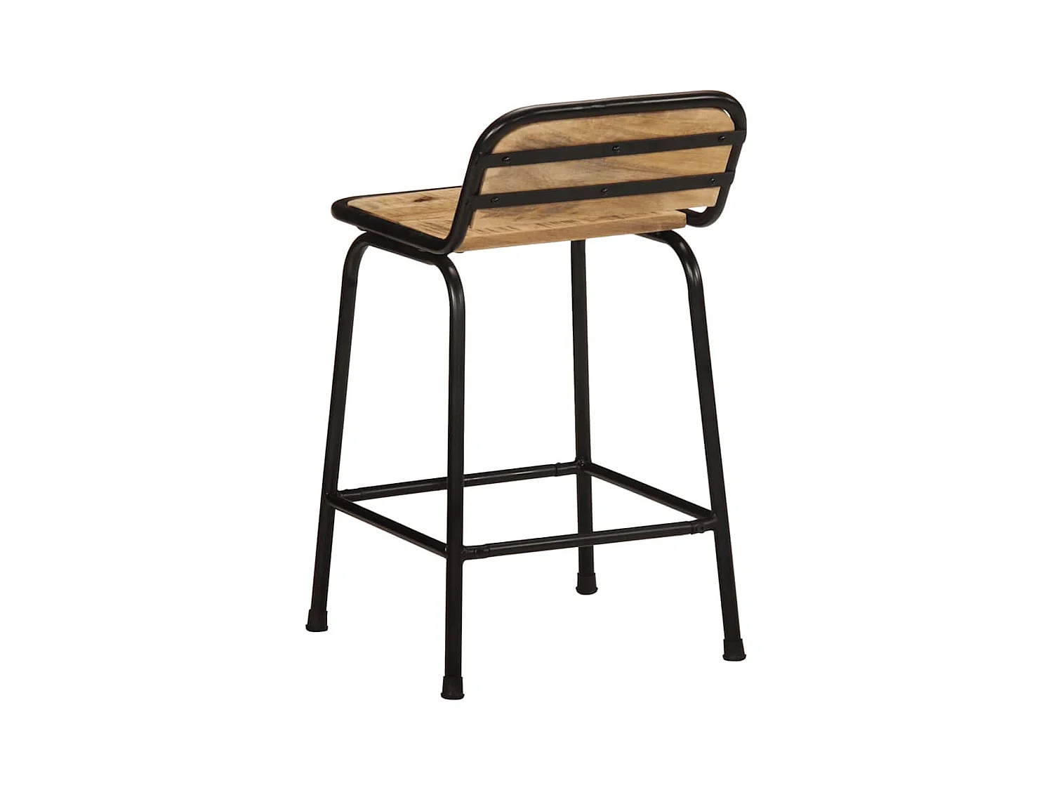 Set di 2 sgabelli da bar in legno massello di mango grezzo