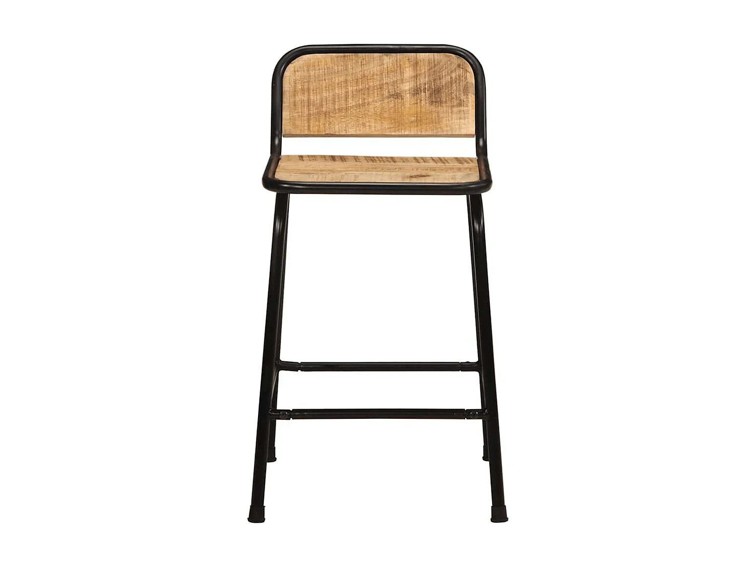 Tabourets de bar lot de 2 pcs bois massif manguier brut