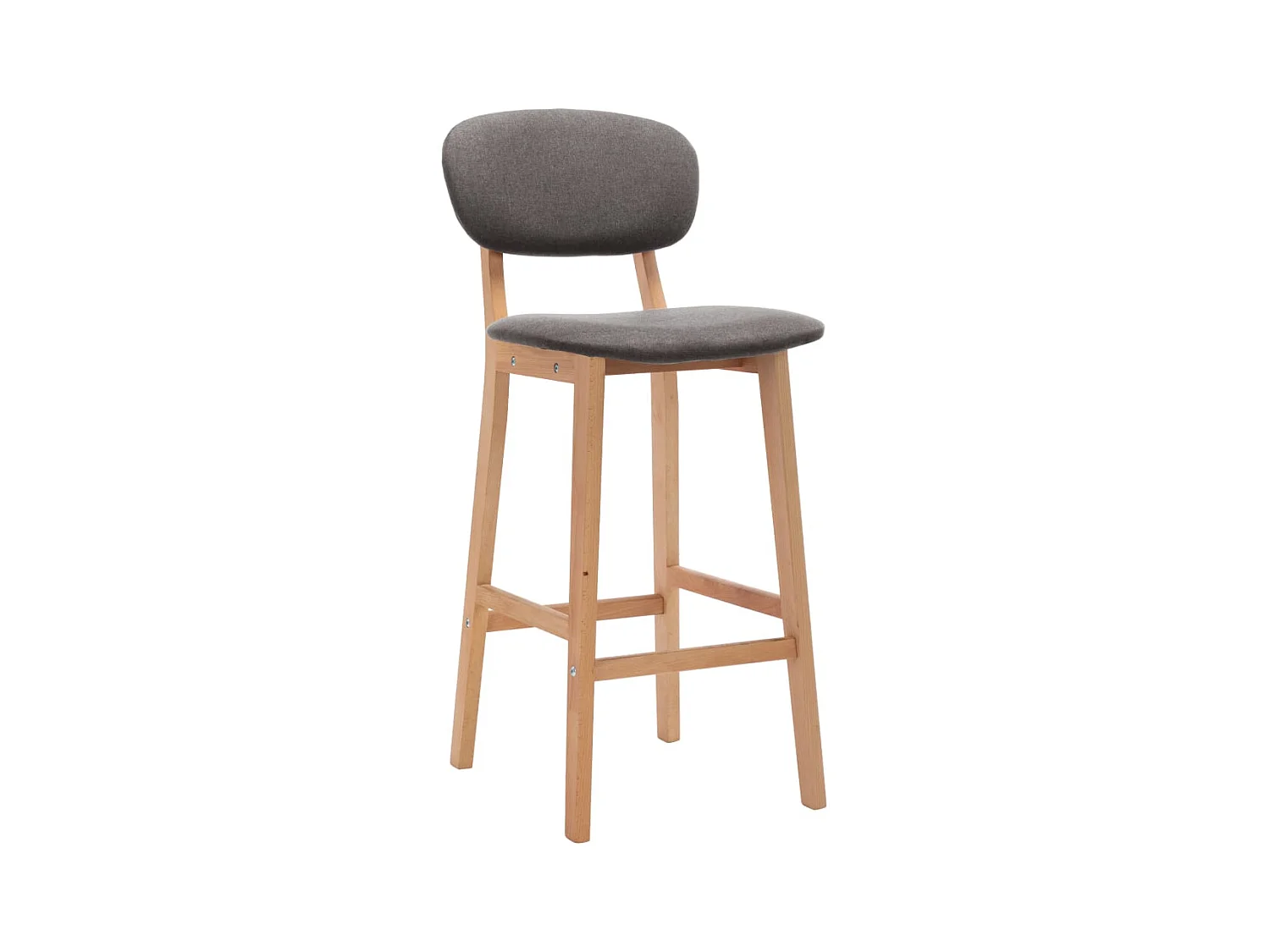 Tabourets de bar lot de 2 gris clair tissu