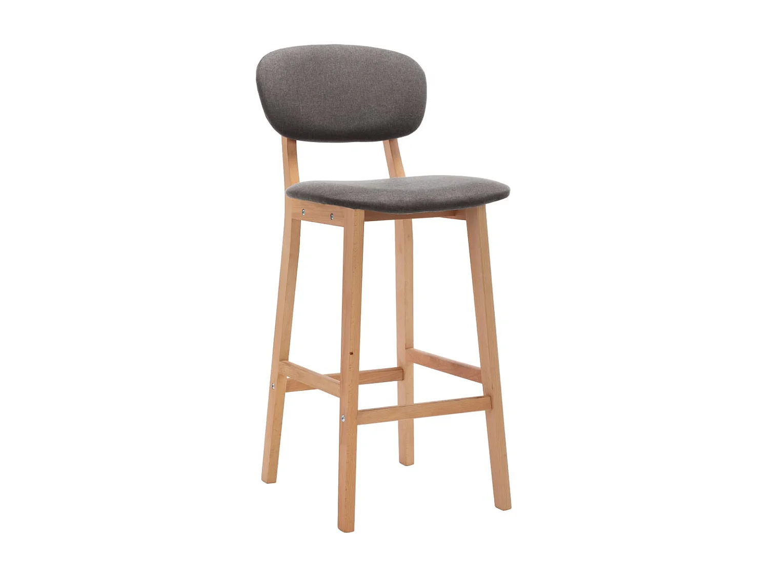 Tabourets de bar lot de 2 gris clair tissu