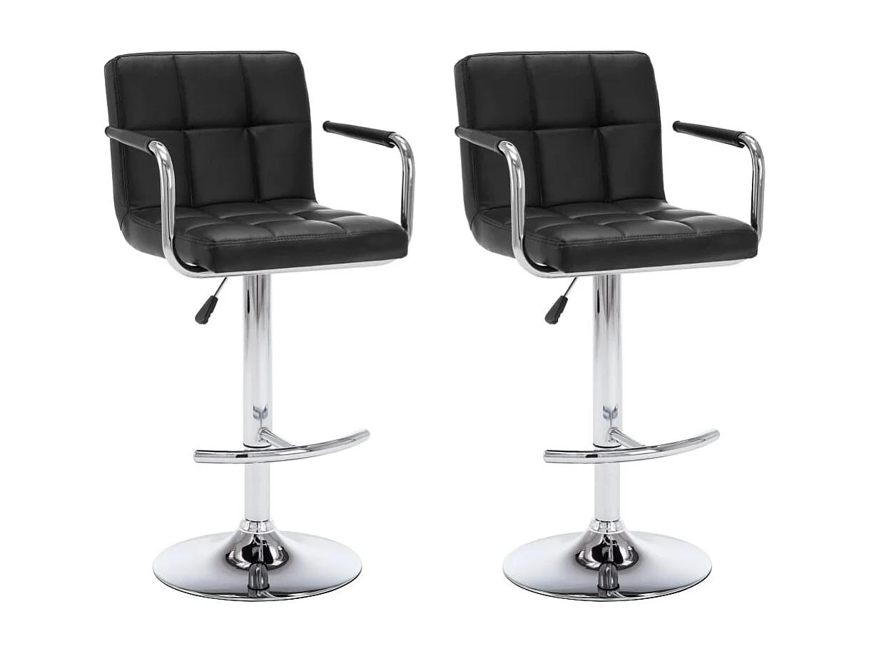 Tabourets de bar lot de 2 noir similicuir