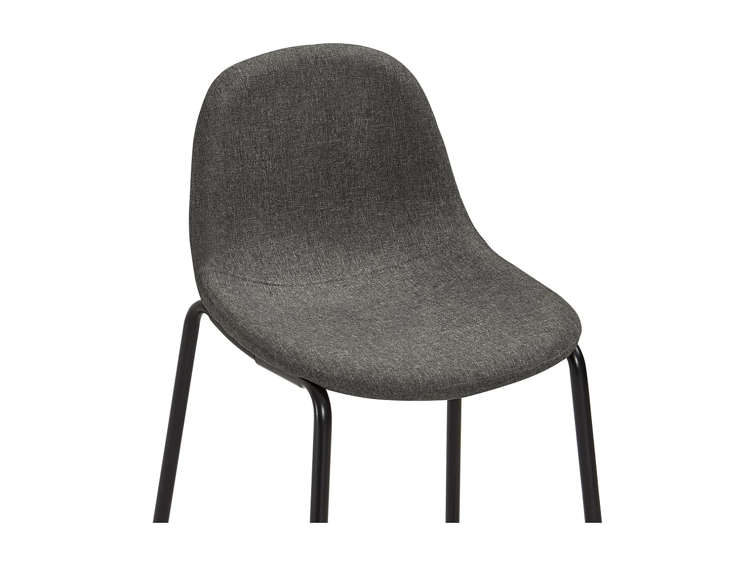 Chaises de bar lot de 4 gris foncé tissu
