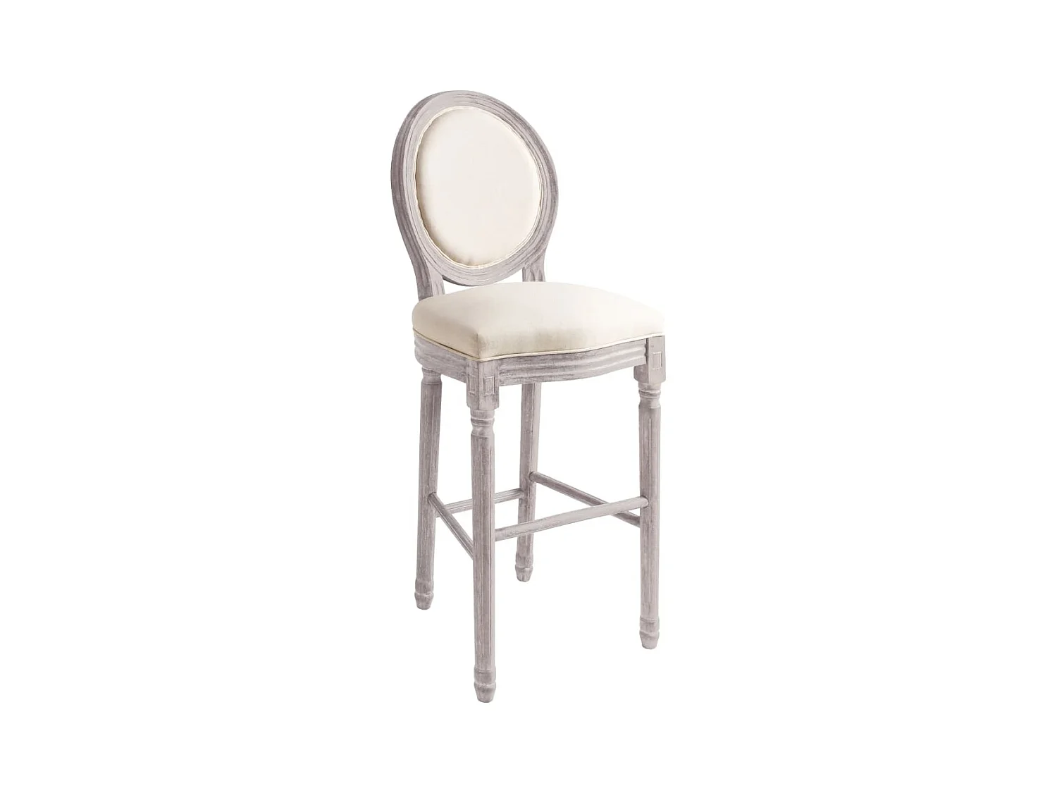 Set di 2 sgabelli da bar in lino bianco