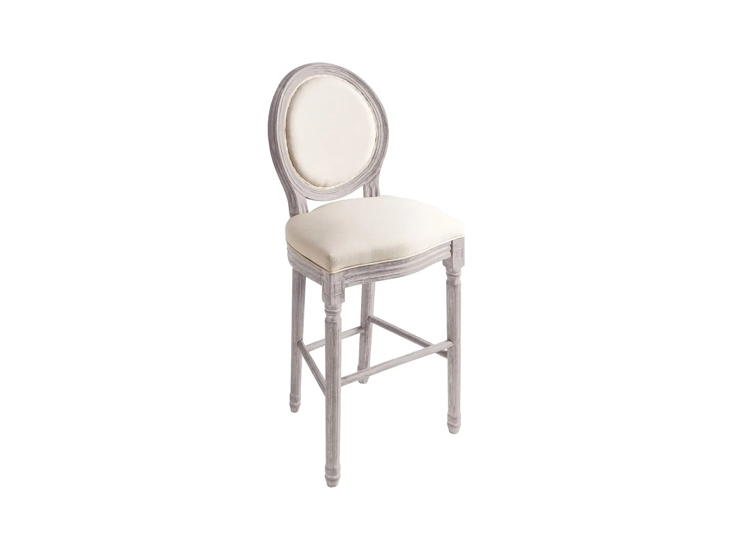 Set di 2 sgabelli da bar in lino bianco