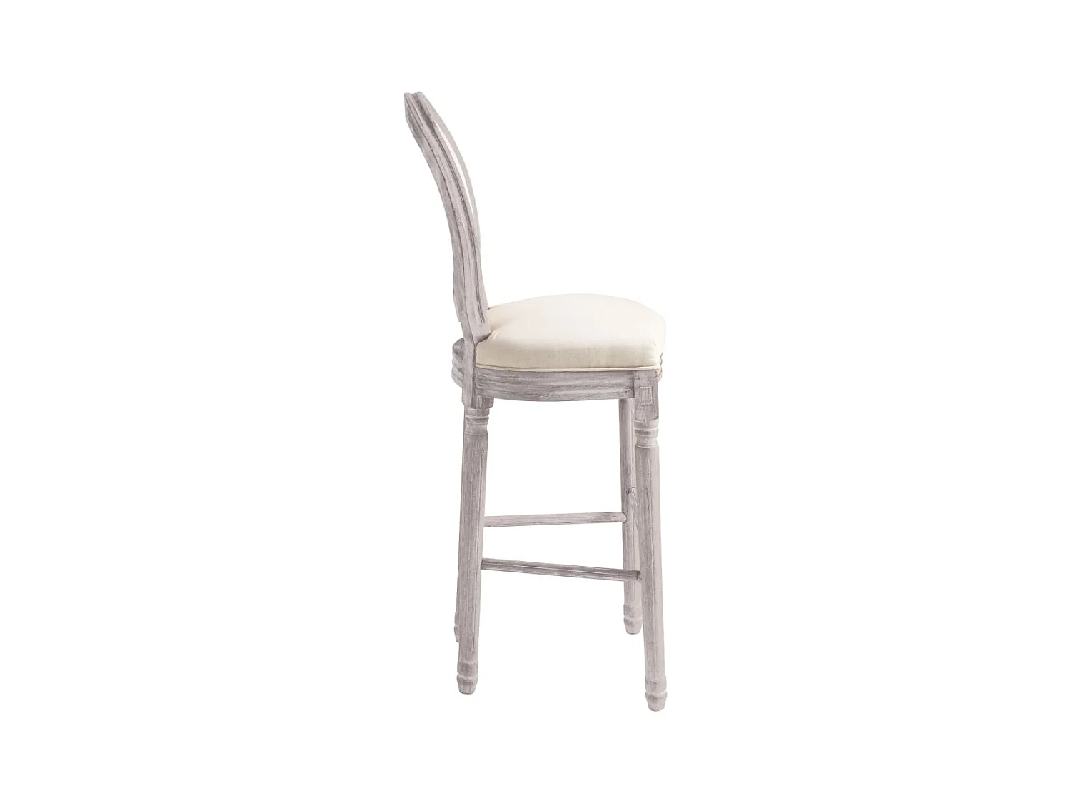 Set di 2 sgabelli da bar in lino bianco