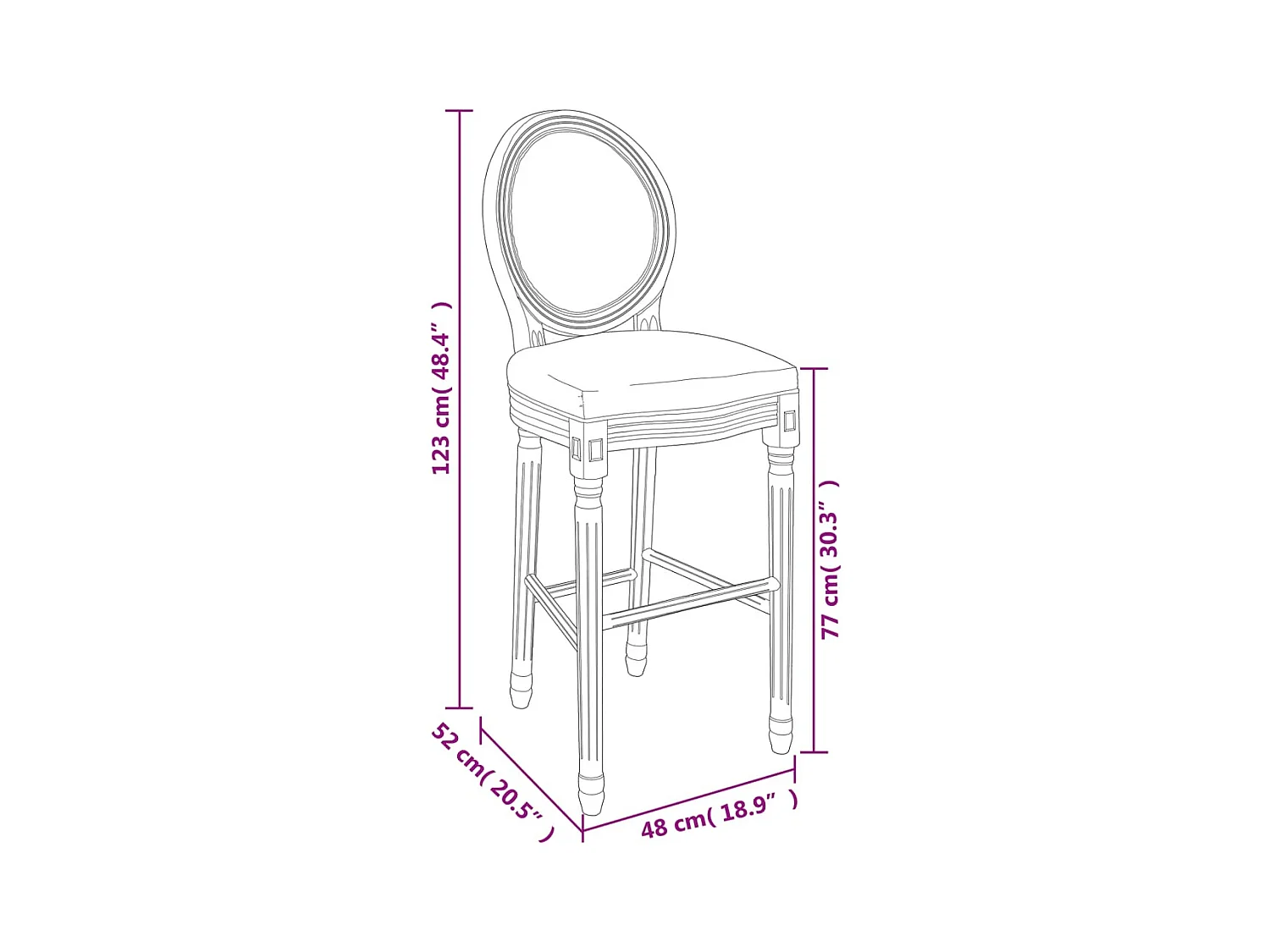 Set di 2 sgabelli da bar in lino bianco