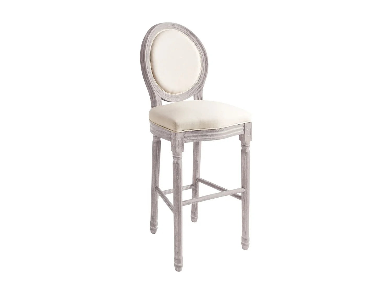 Tabourets de bar lot de 2 blanc lin