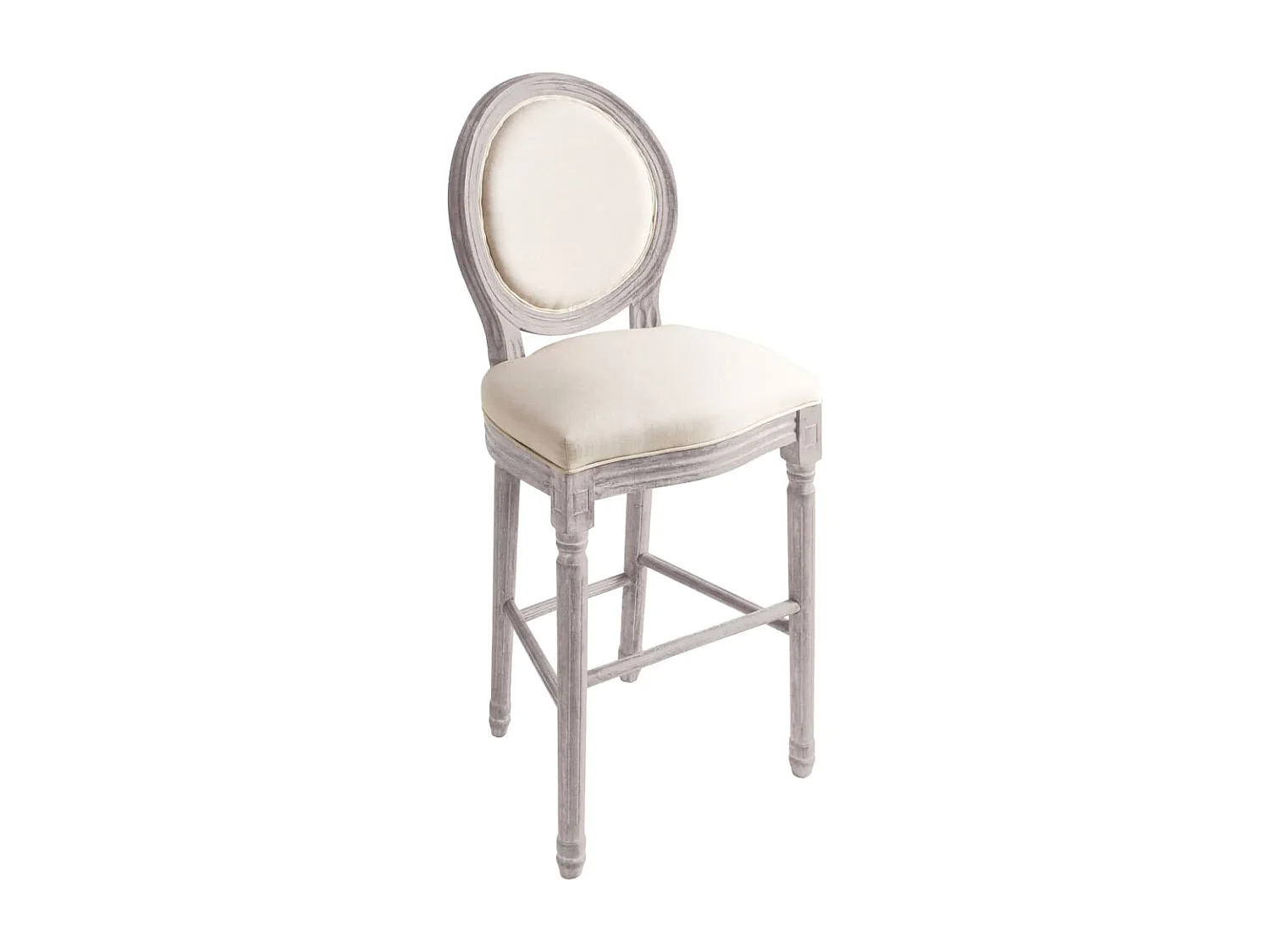 Tabourets de bar lot de 2 blanc lin