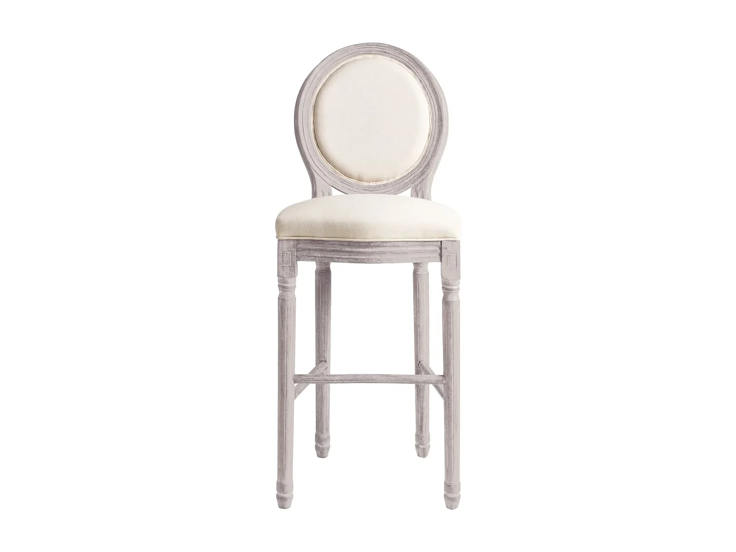 Tabourets de bar lot de 2 blanc lin