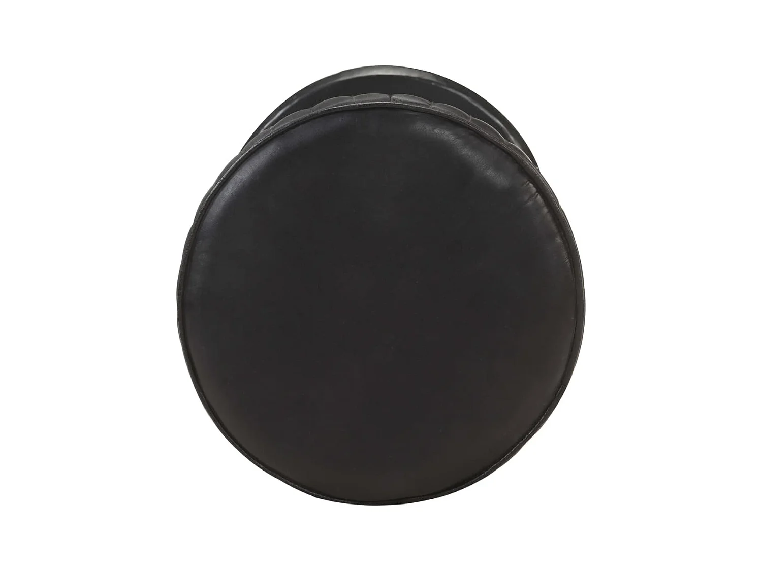 Sgabello da bar in vera pelle nera