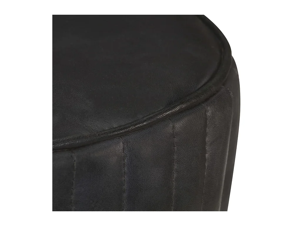 Sgabello da bar in vera pelle nera