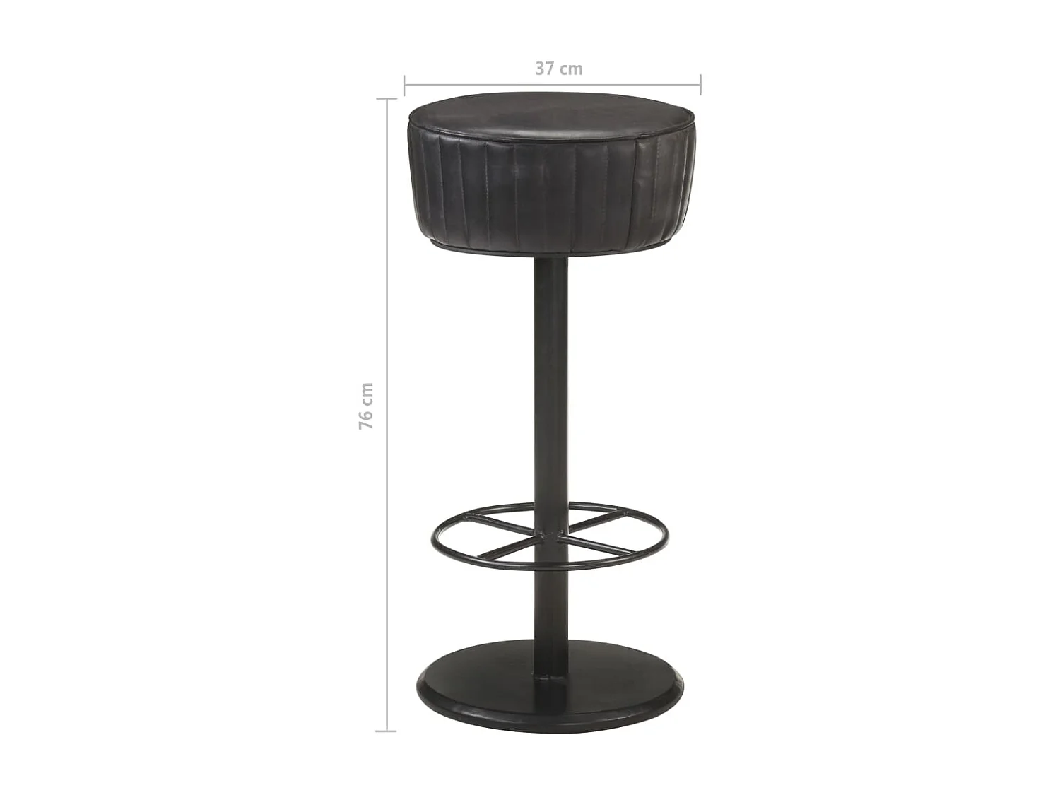 Tabouret de bar Noir Cuir véritable