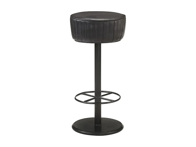 Tabouret de bar Noir Cuir véritable