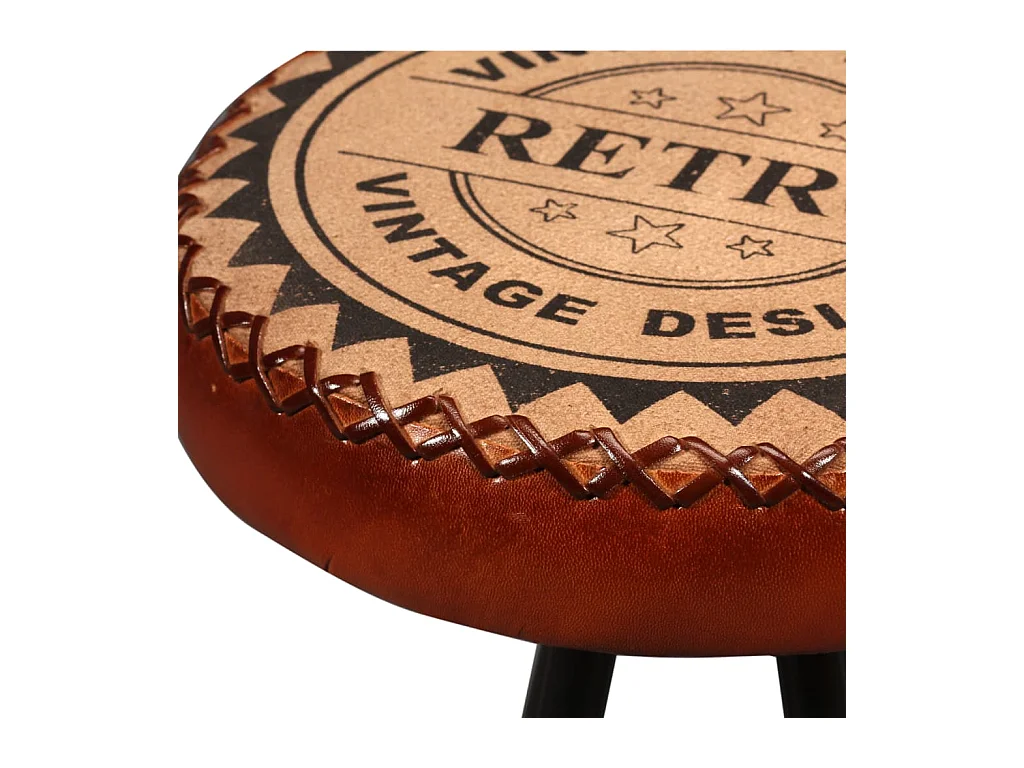 Set di 2 sgabelli da bar in vera pelle