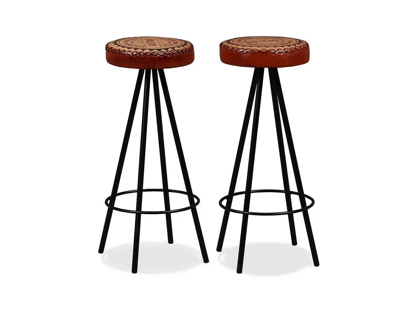 Tabourets de bar lot de 2 cuir véritable
