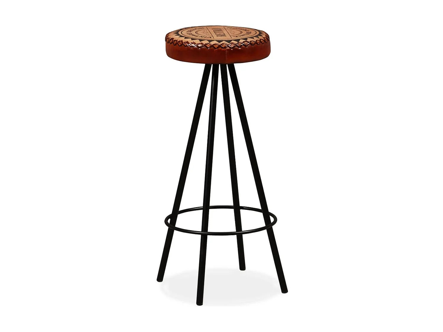 Tabourets de bar lot de 2 cuir véritable