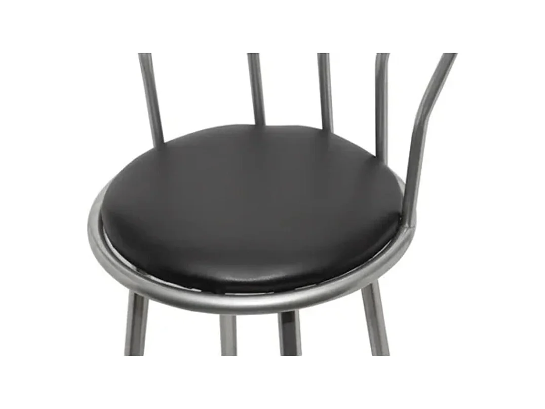 Set di 2 sgabelli da bar in similpelle nera