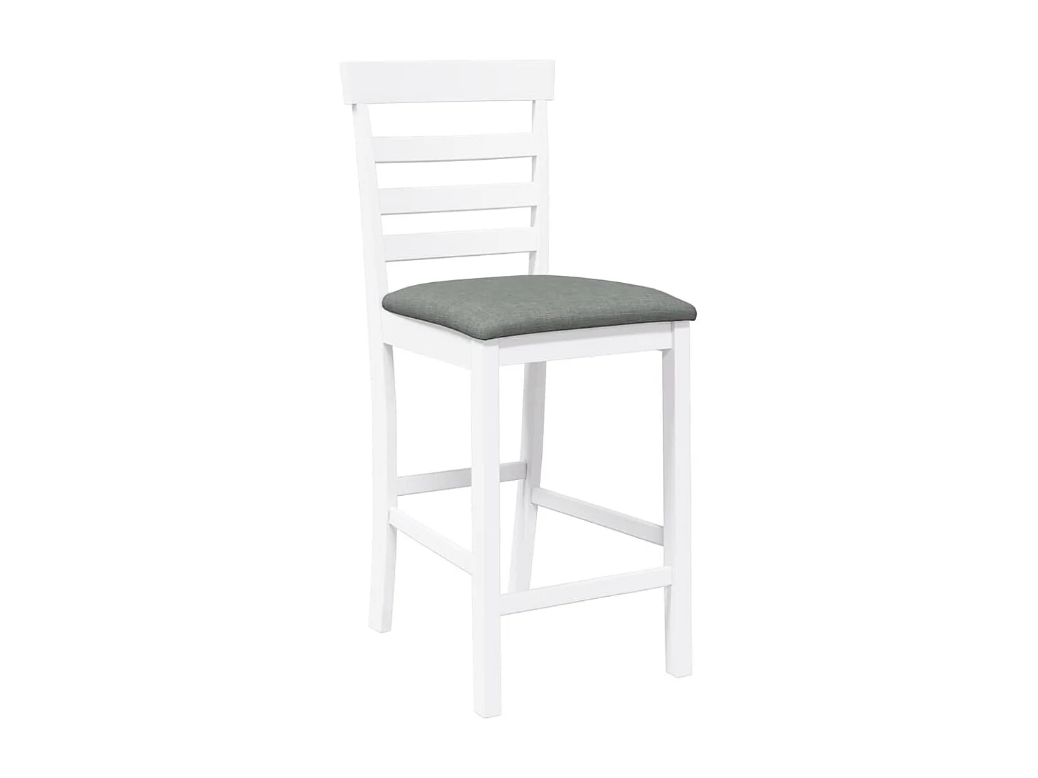 Tabourets de bar avec coussins 2 pcs blanc bois massif d'hévéa