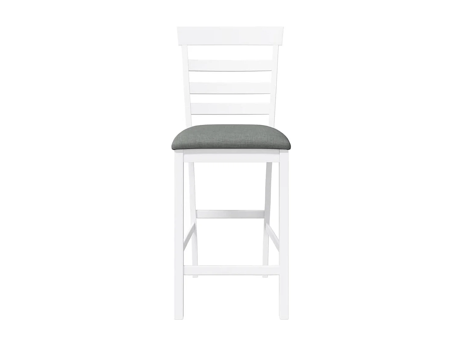 Tabourets de bar avec coussins 2 pcs blanc bois massif d'hévéa