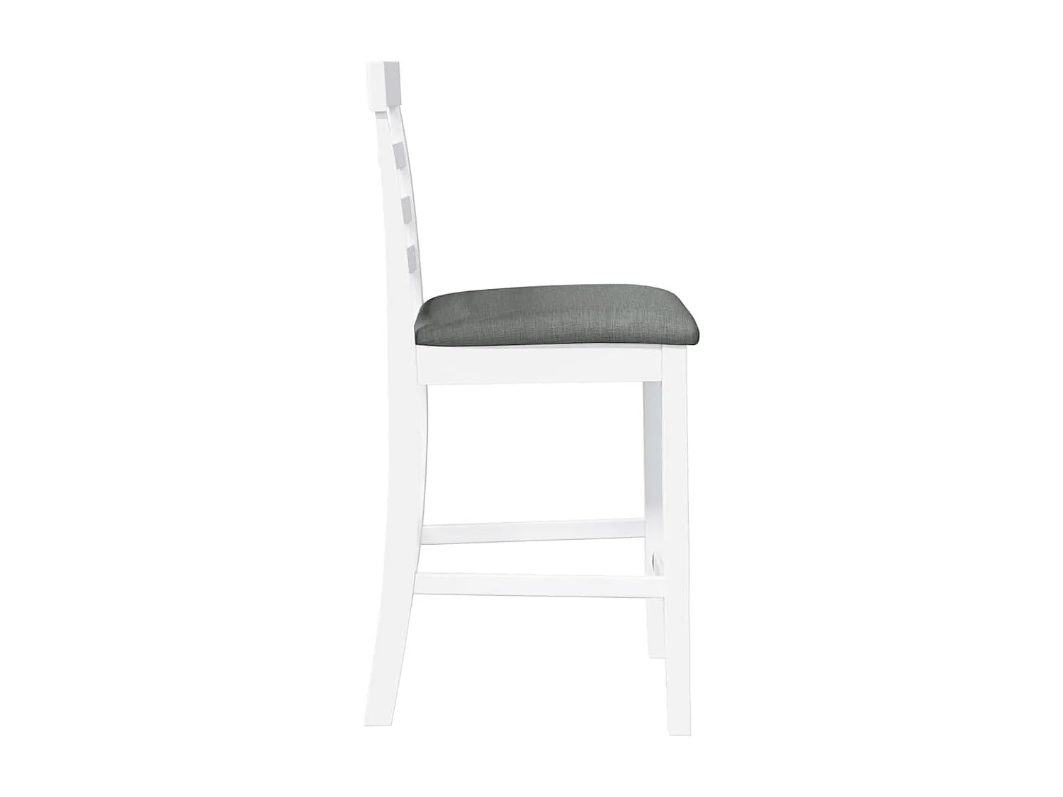 Tabourets de bar avec coussins 2 pcs blanc bois massif d'hévéa