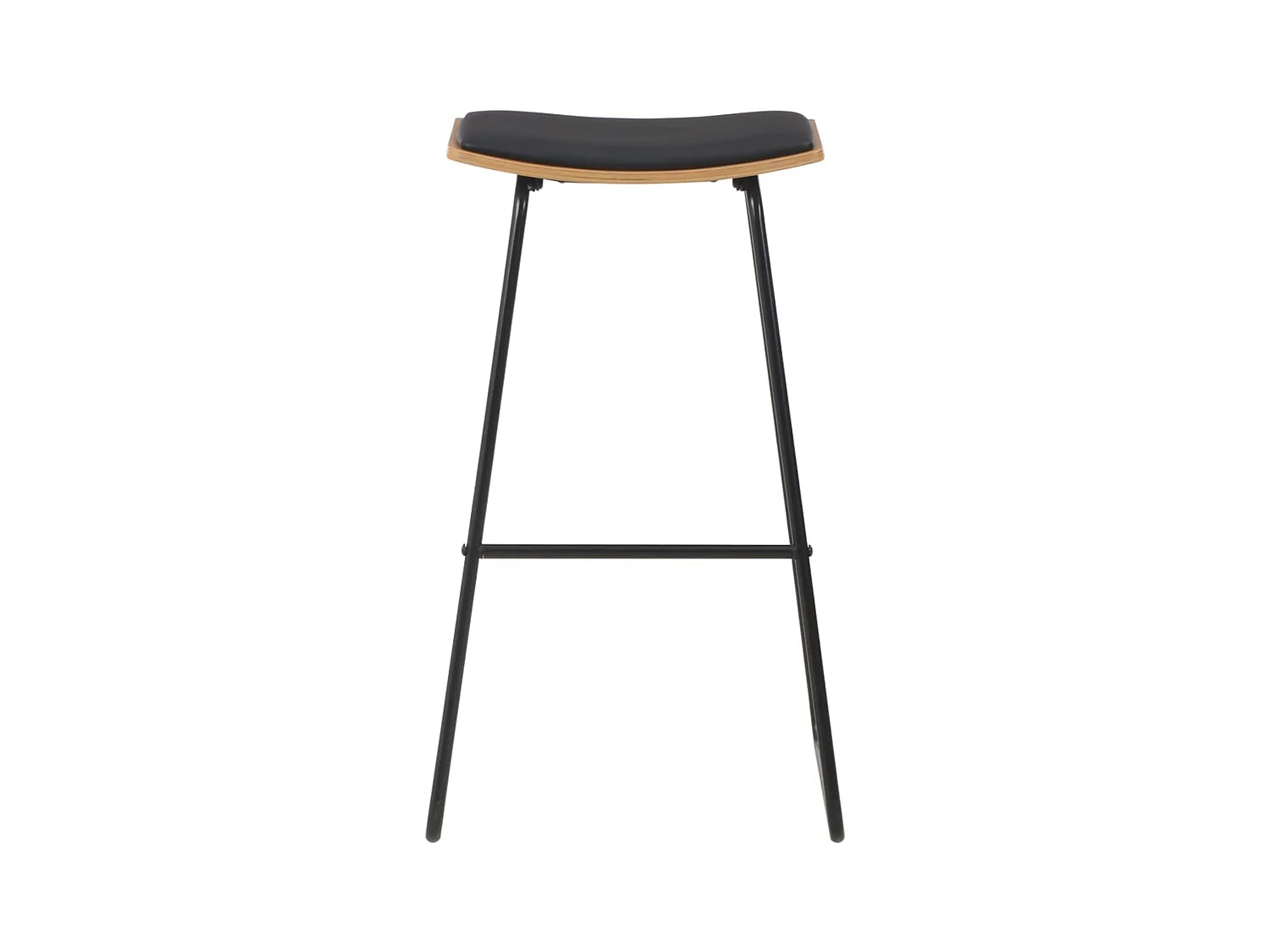 Set di 2 sgabelli da bar in similpelle nera