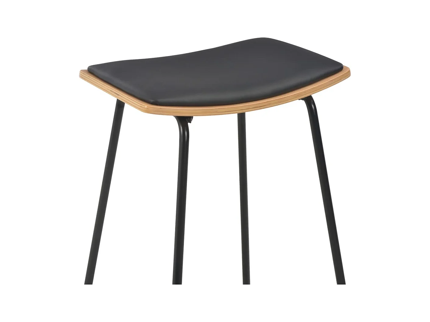 Set di 2 sgabelli da bar in similpelle nera