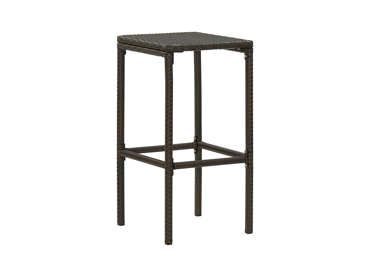 Sgabelli da bar con cuscini, set da 6, marrone, resina intrecciata