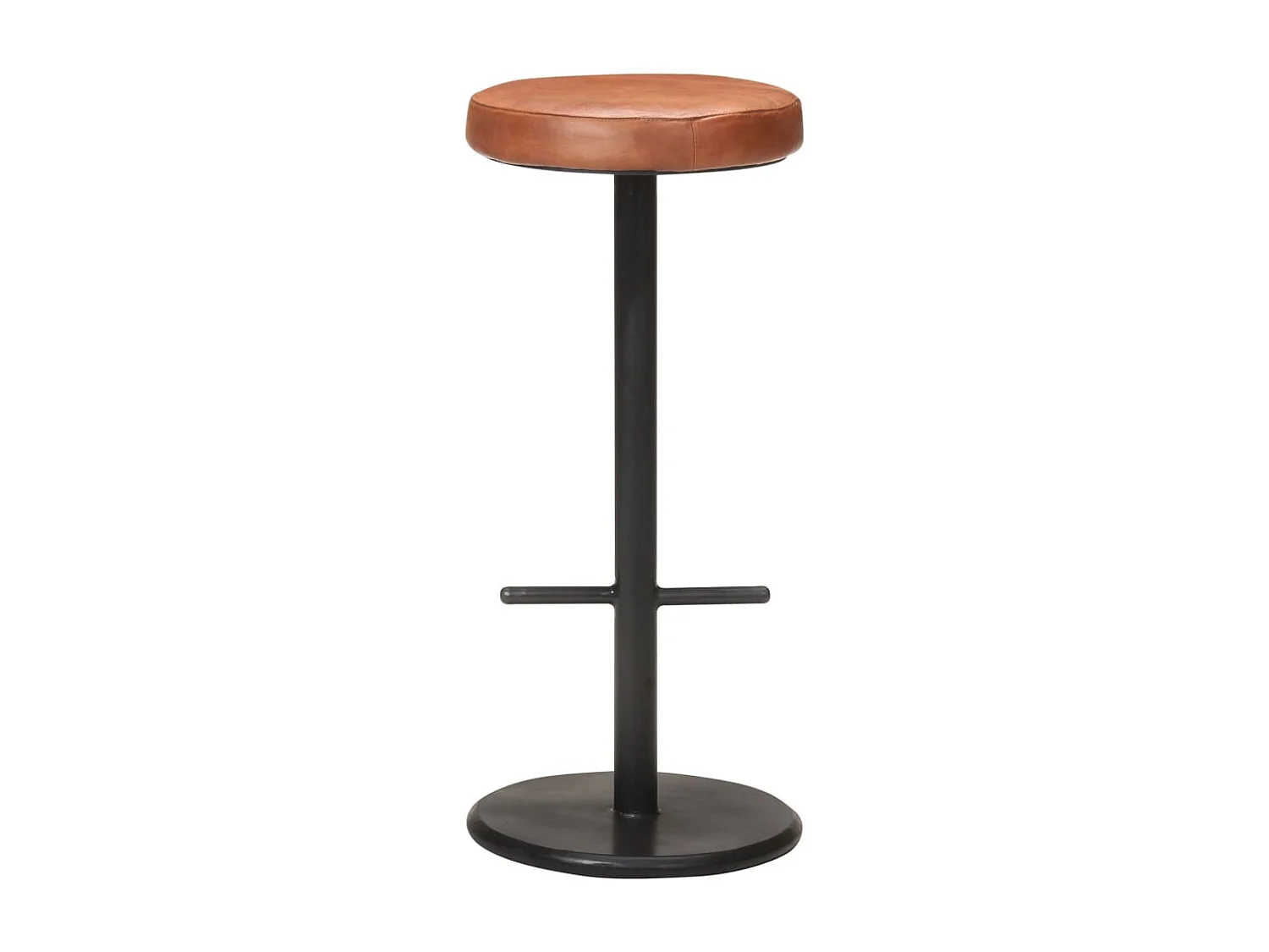 Tabourets de bar lot de 2 marron cuir véritable