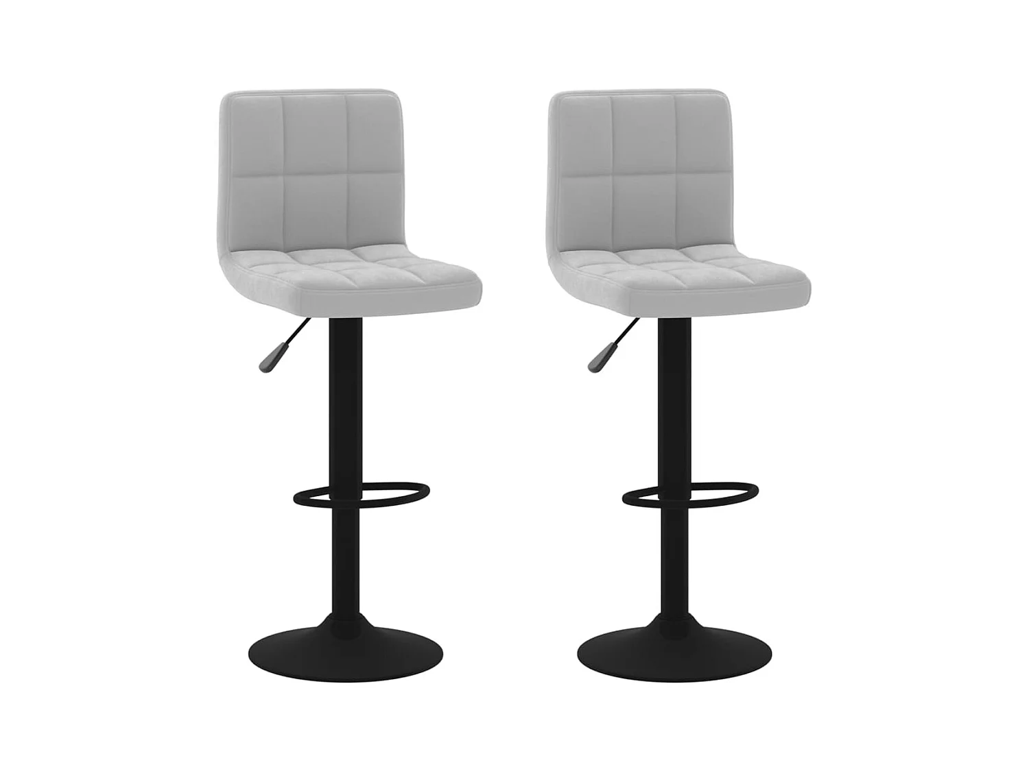 Tabourets de bar lot de 2 gris clair velours