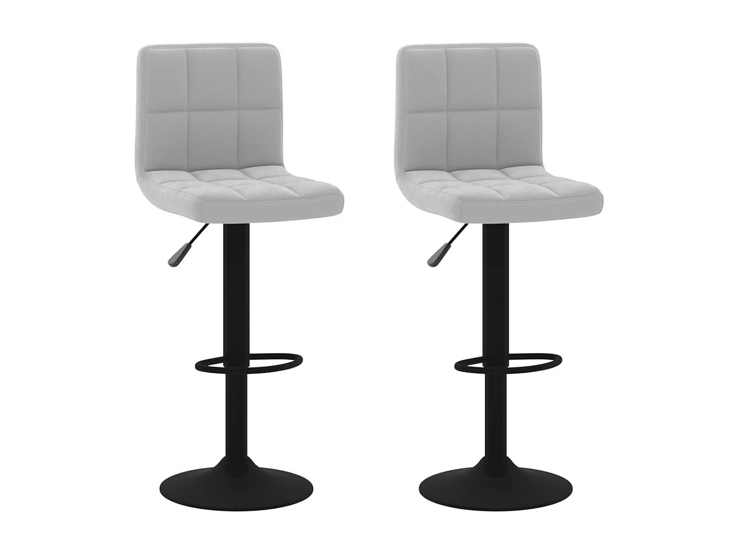 Tabourets de bar lot de 2 gris clair velours