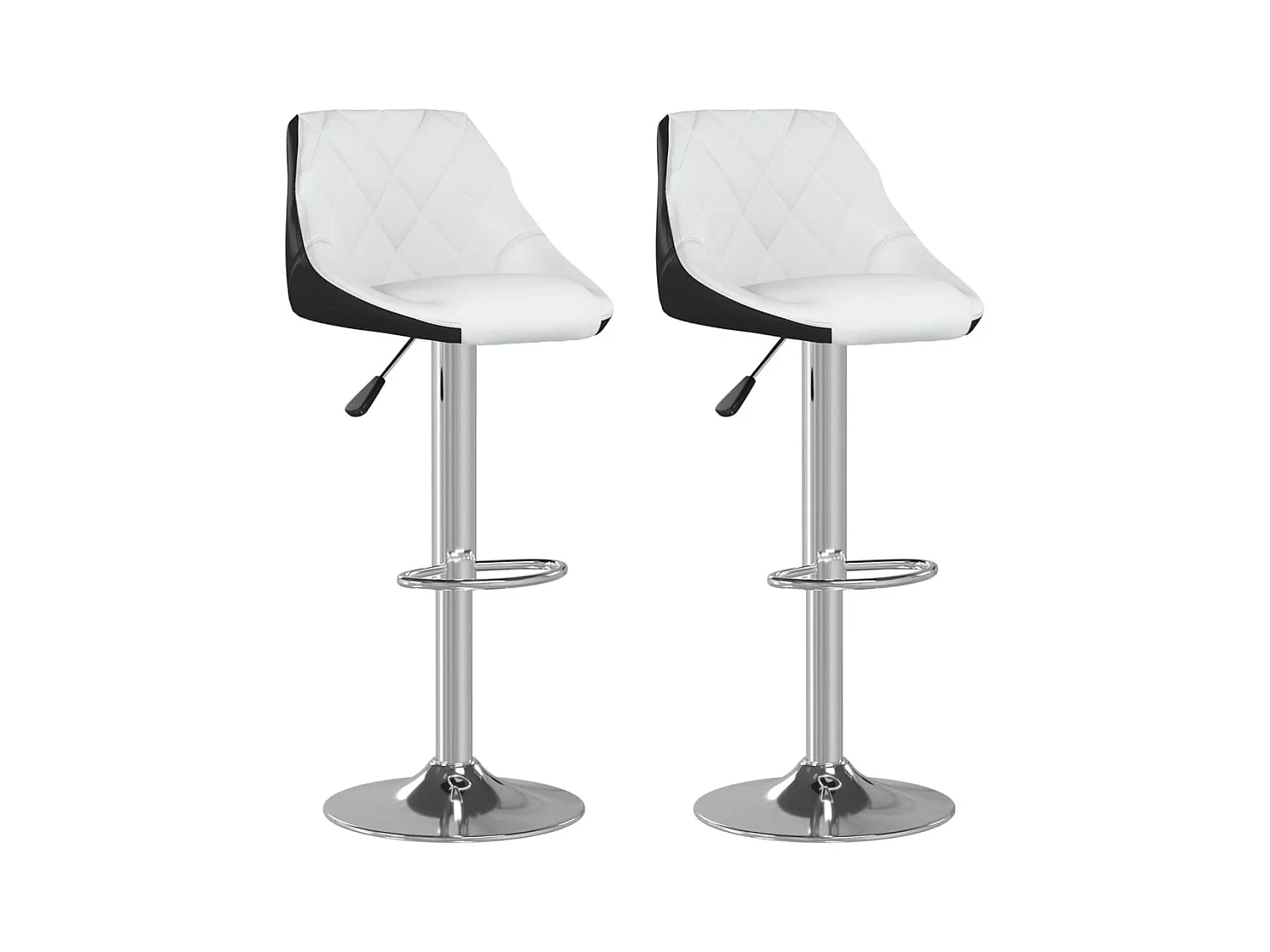 Set di 2 sgabelli da bar in similpelle bianca e nera