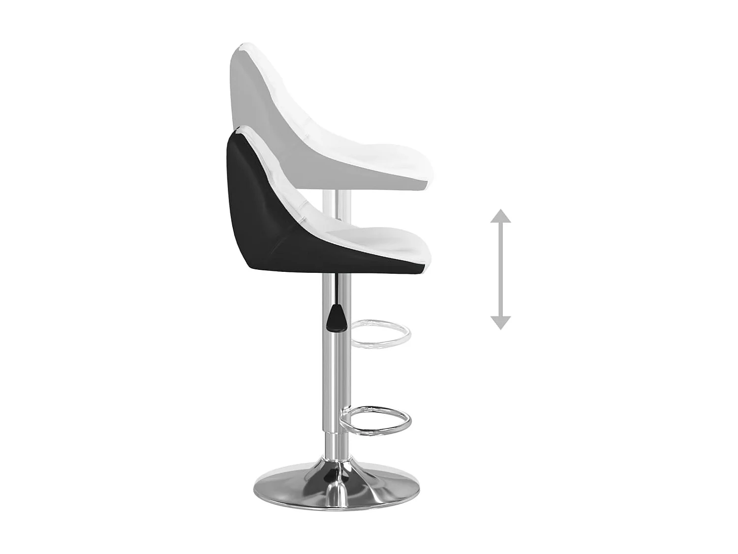 Set di 2 sgabelli da bar in similpelle bianca e nera