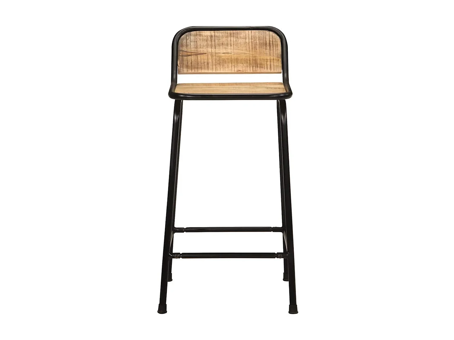 Tabourets de bar lot de 2 bois massif manguier brut