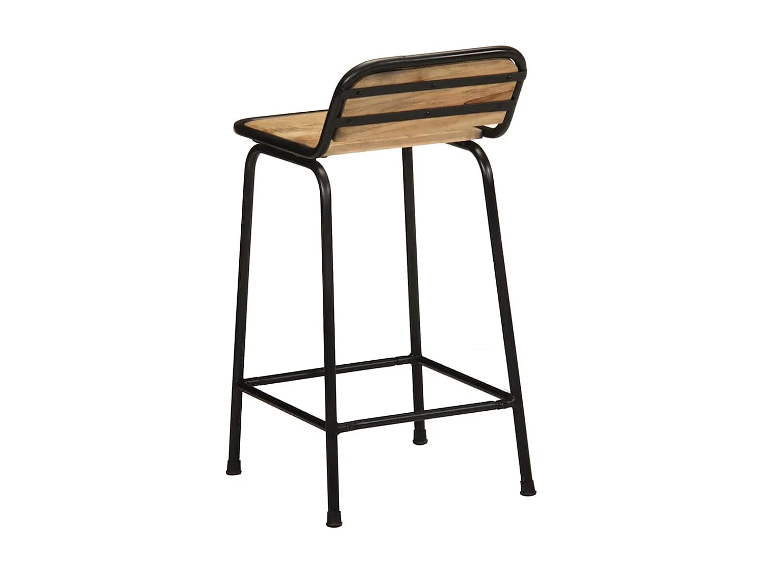 Tabourets de bar lot de 2 bois massif manguier brut