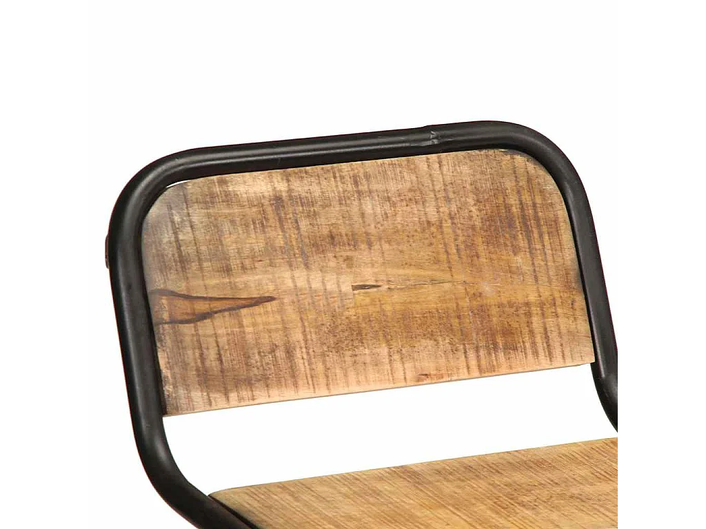 Tabourets de bar lot de 2 bois massif manguier brut