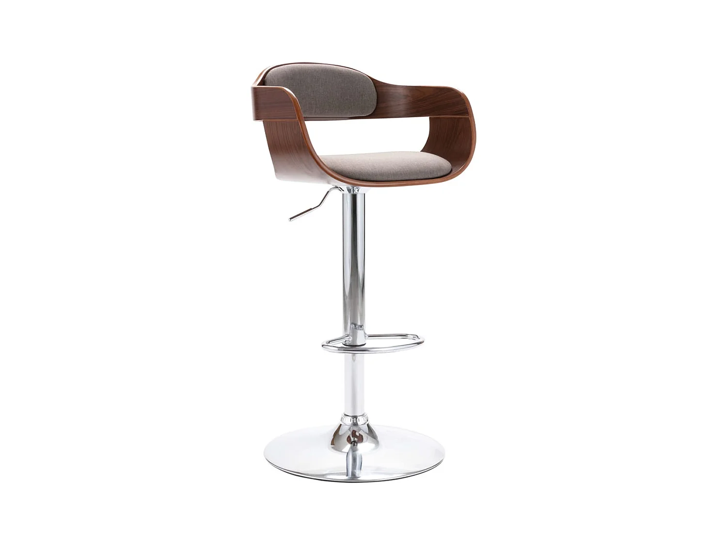 Tabouret de bar Contreplaqué et tissu taupe