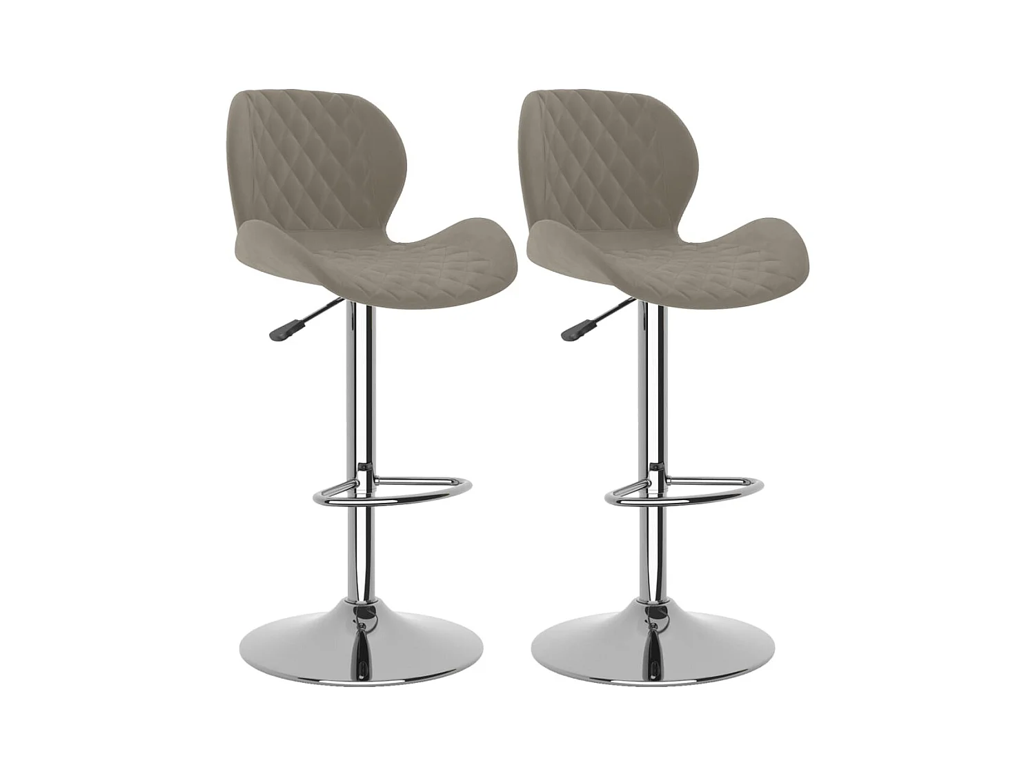 Tabourets de bar lot de 2 gris clair velours