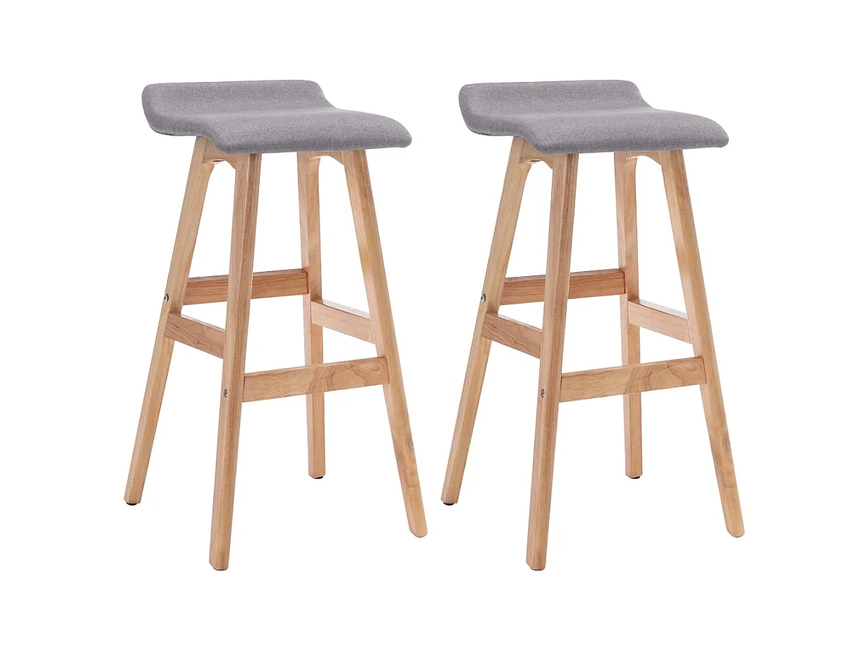 Tabourets de bar lot de 2 gris clair tissu