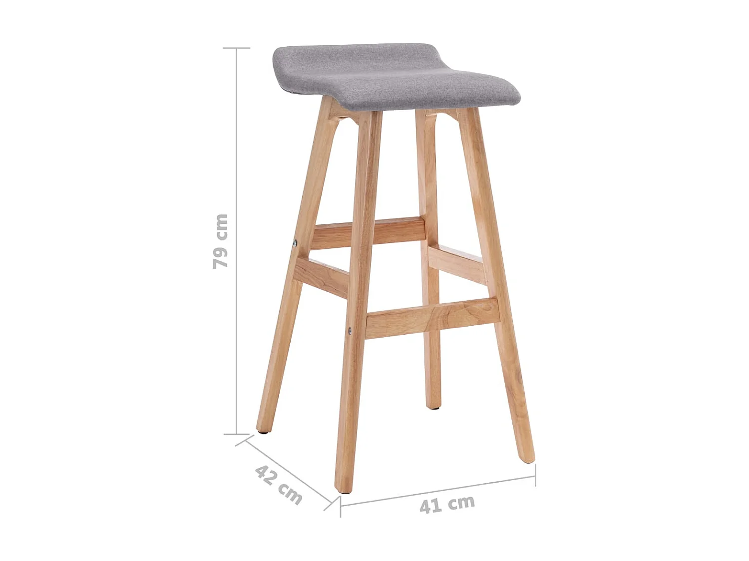 Tabourets de bar lot de 2 gris clair tissu